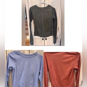 Set of 3 Old Navy Active Seamless Ribbed Long Sleeve Top M Lululemon Inspired